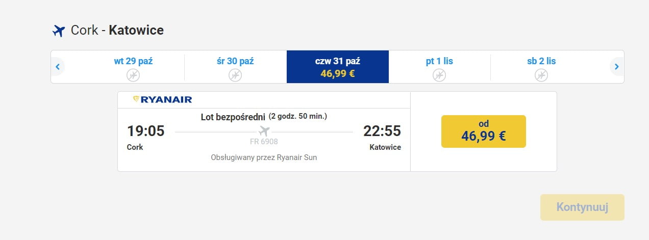 Ryanair: nowa trasa z Cork do Polski!